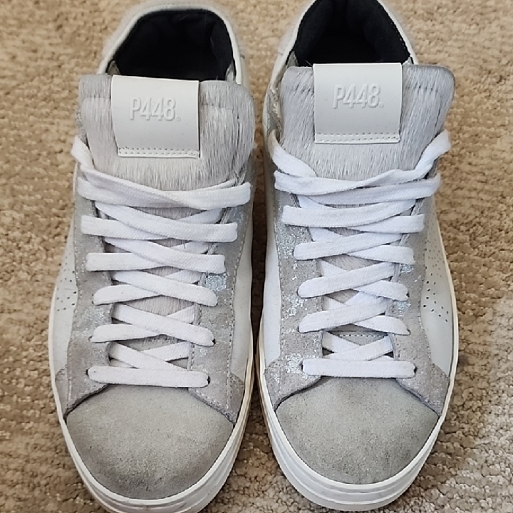 P448 Suede Gray and White Sneakers